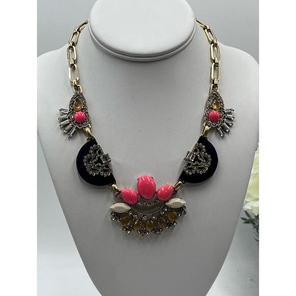 J. Crew Gold-Tone Rhinestone Multicolor Statement Necklace - Picture 2 of 12